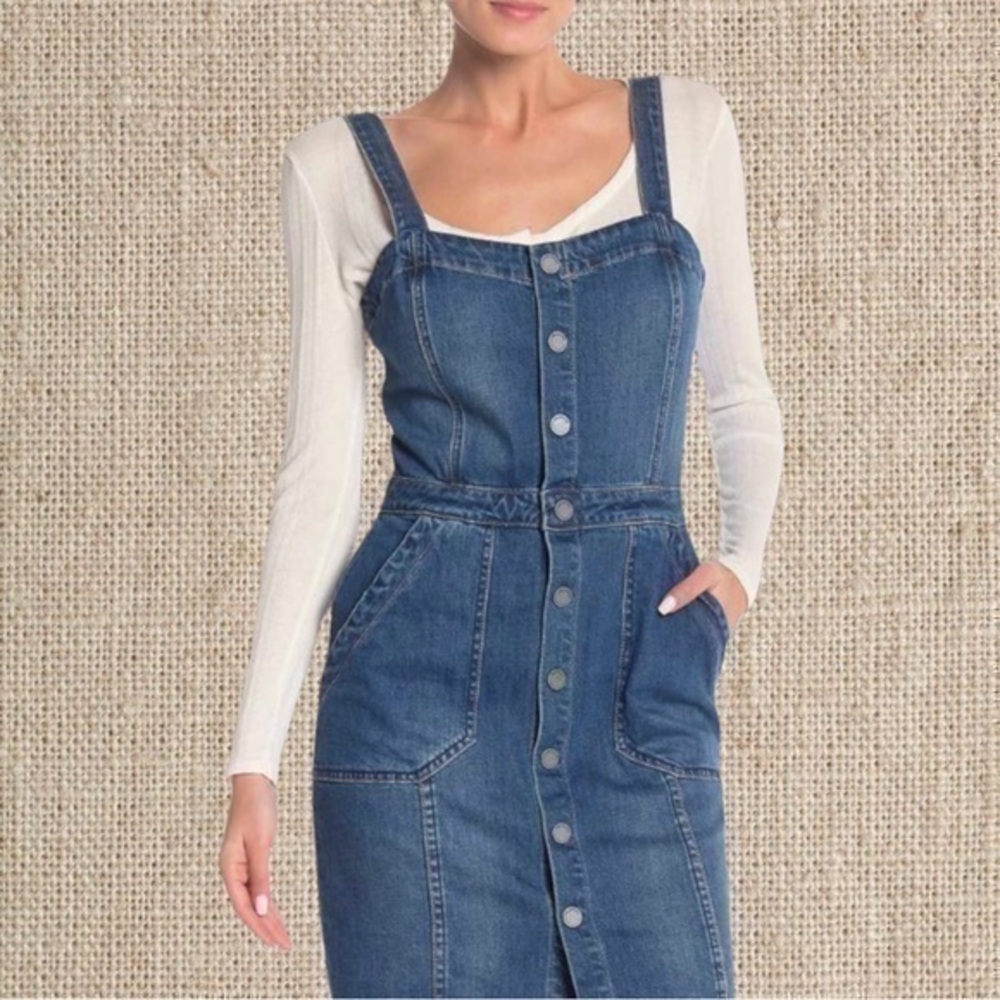 Denim button dress